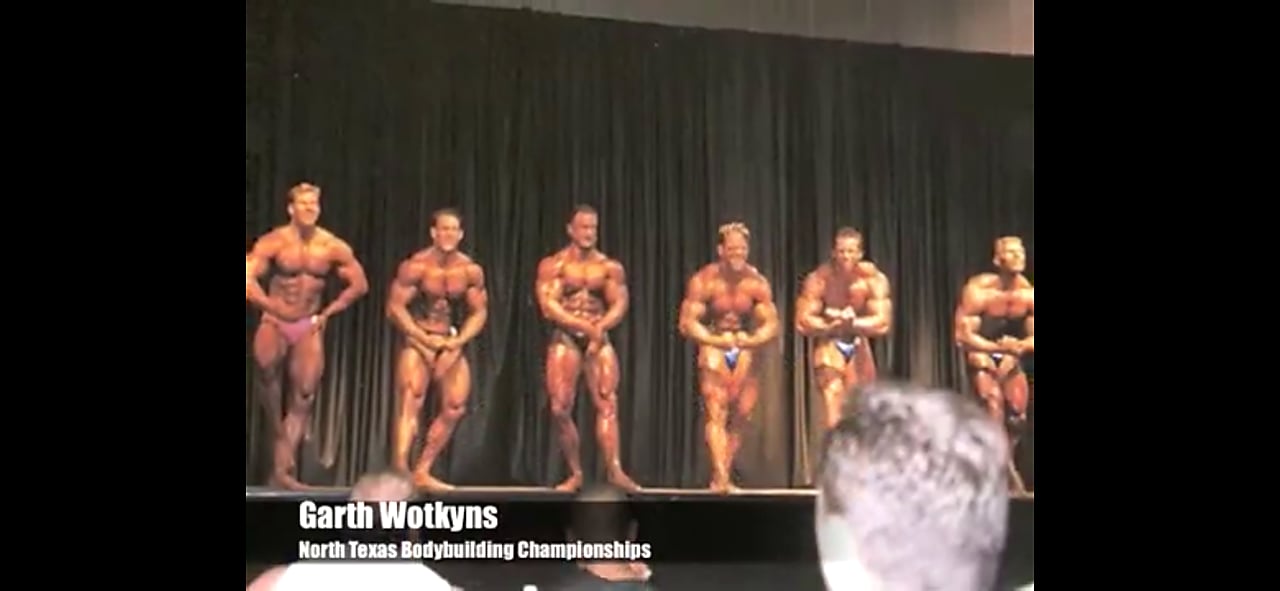 Garth Wotkyns on stage at the North Texas Bodybuilding Championships